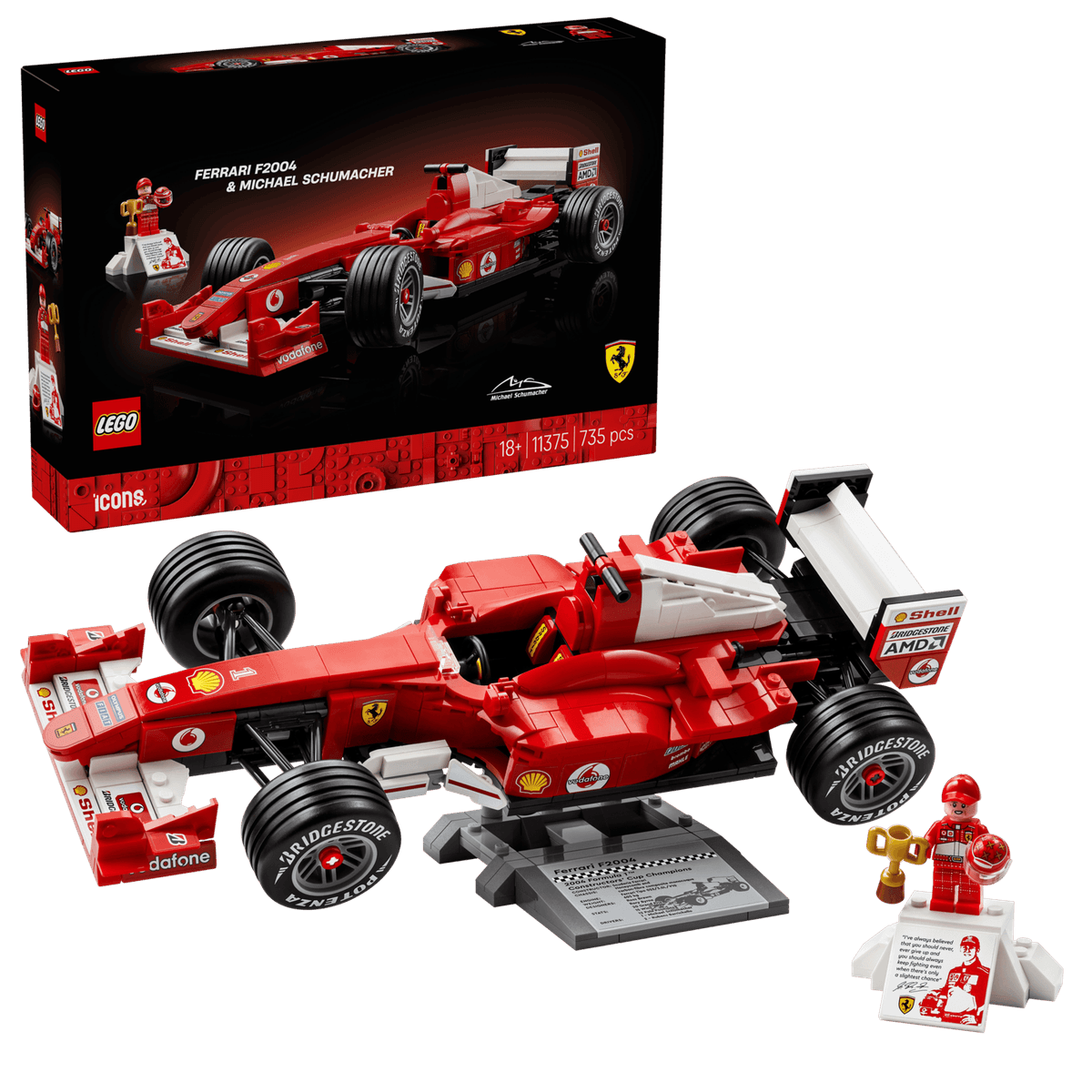 LEGO 11375 - Icons, Ferrari F2004 og Michael Schumacher