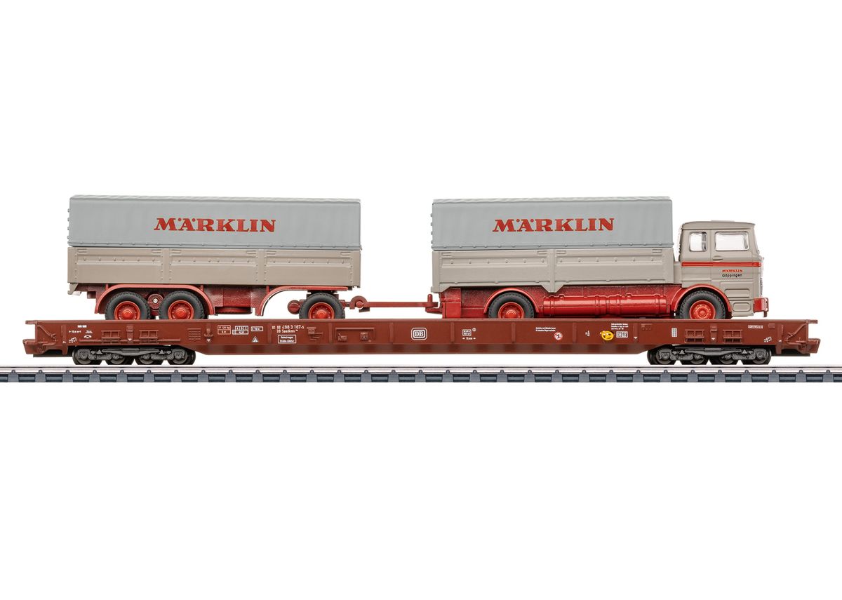 Märklin - DB vogn med radiostyrt Märklin lastebil